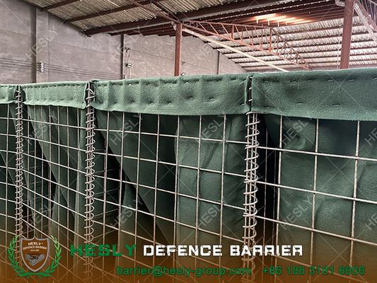 Ligne d'inondation de barrière de gabions soudés, hauteur 2 m, géotextile vert, épaisseur 1 m, ventes d'usine chinoise fournisseur