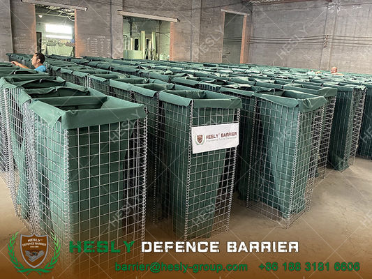 Ligne d'inondation de barrière de gabions soudés, hauteur 2 m, géotextile vert, épaisseur 1 m, ventes d'usine chinoise fournisseur