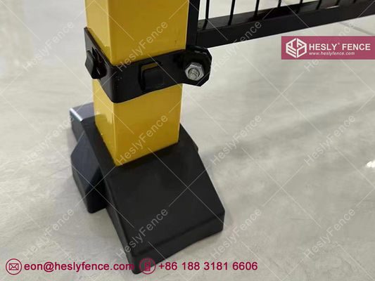 Clôture de sécurité d'entrepôt | Garde-corps de machine | Hauteur 2m X 1.0m | Poteau jaune | Panneau en maille à cadre noir | HeslyFence fournisseur