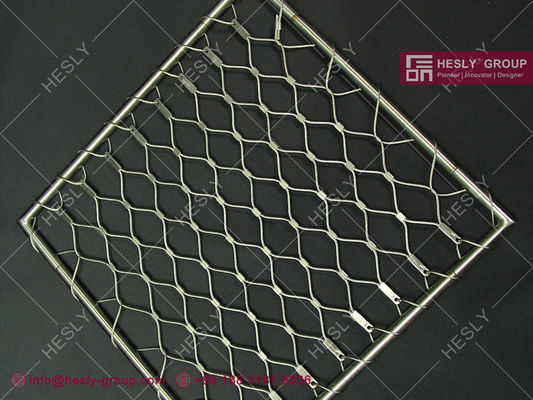 Filet de sécurité périmétrique HESLY pour héliport, maille en câble métallique de qualité marine 316L | Câble de 2,4 mm | Trou de 50x50 mm | 1,5 m, HeslyFence fournisseur