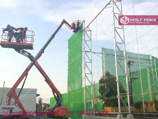 Clôture anti-vent en fibre de polyester pour le contrôle de la poussière de coke de pétrole, 450g/m2, système de clôture brise-vent de Chine fournisseur