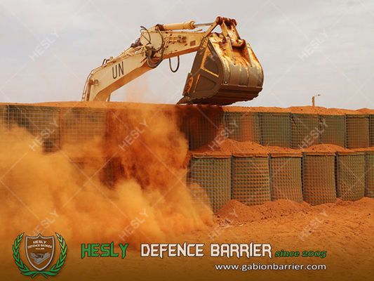 Barrières de sable défensives militaires égyptiennes en Afrique du Nord, barrière gabion chinoise avec tissu géotextile vert olive fournisseur