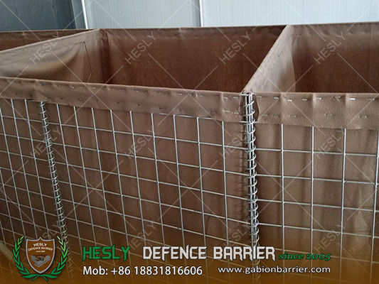 Barrières de sable défensives militaires égyptiennes en Afrique du Nord, barrière gabion chinoise avec tissu géotextile vert olive fournisseur