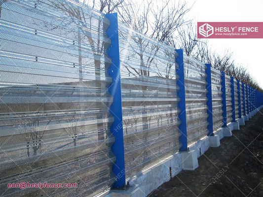 30% ratio d'ouverture Pare-vent | Longueur 3m | Revêtement en poudre bleu RAL5005 - Ventes d'usine Hesly Fence fournisseur