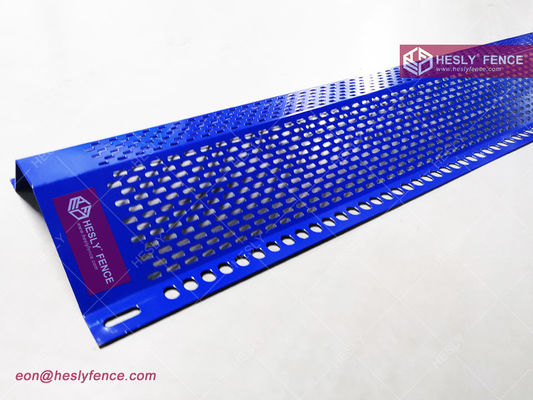 30% ratio d'ouverture Pare-vent | Longueur 3m | Revêtement en poudre bleu RAL5005 - Ventes d'usine Hesly Fence fournisseur