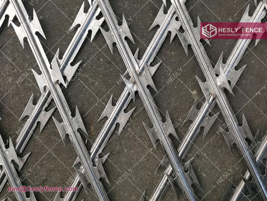 2.2mX6.0m Grillage soudé de rasoir 3"X6" ouverture en losange | Fournisseur chinois de clôtures de rasoir fournisseur