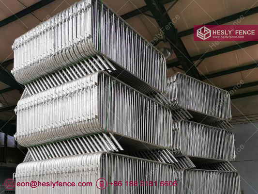 1.1 x 2.2m Barrière de foule à pattes d'épingle (usine chinoise) Barricade piétonne en acier galvanisé fournisseur