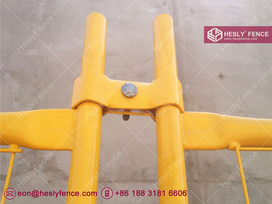 Système de clôture temporaire de couleur jaune | Standard 2,1 m x 2,4 m | AS4687-2007 | Revêtement en poudre | Marque HeslyFence fournisseur