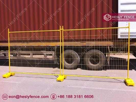 Système de clôture temporaire de couleur jaune | Standard 2,1 m x 2,4 m | AS4687-2007 | Revêtement en poudre | Marque HeslyFence fournisseur