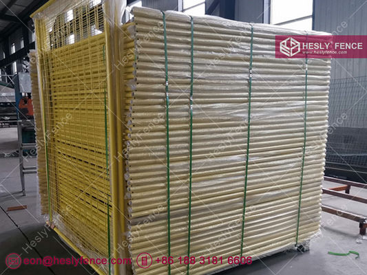 Système de clôture temporaire de couleur jaune | Standard 2,1 m x 2,4 m | AS4687-2007 | Revêtement en poudre | Marque HeslyFence fournisseur