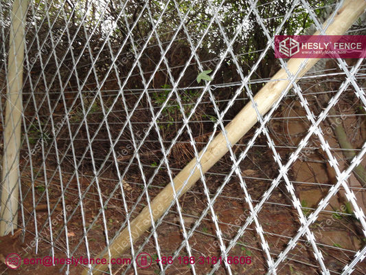 2.4mX6.0m, 150X300mm Diamond Hole Razor Fencing Mesh. Chine fournisseur de filet de rasoir soudé fournisseur