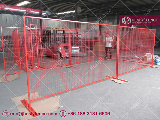 8ft Clôture temporaire de construction avec cadre en tube carré de 1" et couleur ROUGE haute visibilité fournisseur