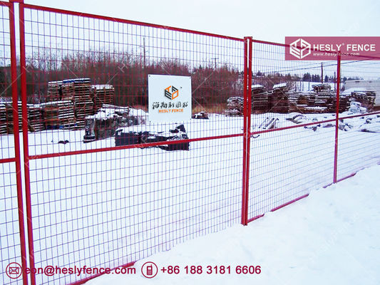 8ft Clôture temporaire de construction avec cadre en tube carré de 1" et couleur ROUGE haute visibilité fournisseur