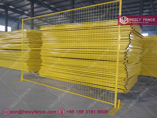 Panneaux de clôture temporaire de construction de couleur jaune 1,8 m x 2,4 m HeslyFence fournisseur