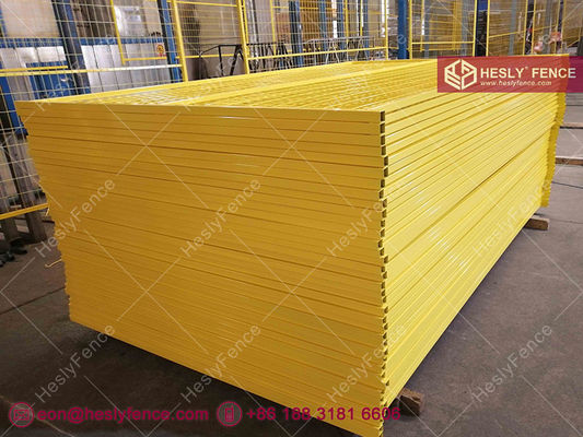 Panneaux de clôture temporaire de construction de couleur jaune 1,8 m x 2,4 m HeslyFence fournisseur
