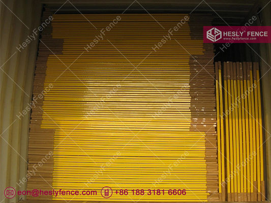 Panneaux de clôture temporaire de construction de couleur jaune 1,8 m x 2,4 m HeslyFence fournisseur