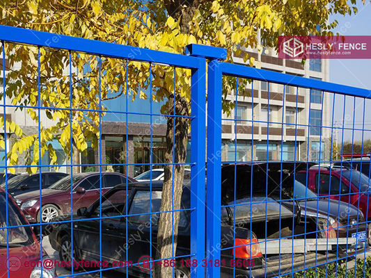 Clôture temporaire en maille bleue de 6 pieds de haut, portable, avec clips supérieurs et plaque de base en acier fournisseur