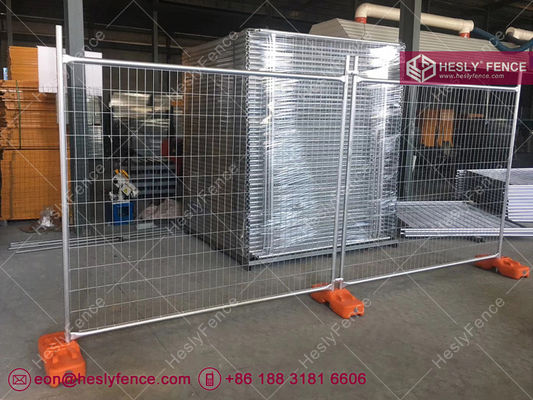 Panneaux de clôture de construction temporaire de hauteur 2,0mX2,5m avec bloc en plastique orange, revêtement galvanisé de 42 microns fournisseur