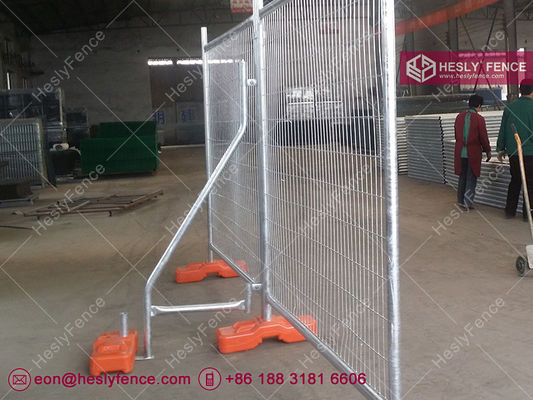Panneaux de clôture de construction temporaire de hauteur 2,0mX2,5m avec bloc en plastique orange, revêtement galvanisé de 42 microns fournisseur