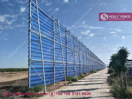 9m haute clôture de barrière de vent pour le contrôle du vent et de la poussière, couleur bleue, usine de Chine, panneaux métalliques perforés en acier fournisseur