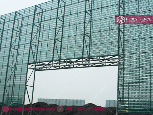 9m haute clôture de barrière de vent pour le contrôle du vent et de la poussière, couleur bleue, usine de Chine, panneaux métalliques perforés en acier fournisseur