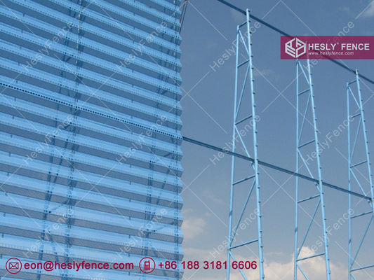 9m haute clôture de barrière de vent pour le contrôle du vent et de la poussière, couleur bleue, usine de Chine, panneaux métalliques perforés en acier fournisseur