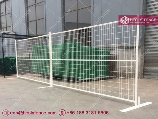 Système de clôture temporaire 6'X9' | Couleur blanc thermolaqué | Cadre 1" | Maille de fil 50X150mm | HeslyFence, Chine fournisseur