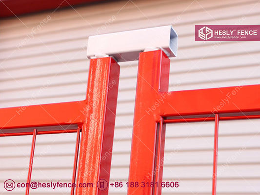 RAL2009 Orange Portable Temporaire de la Clôture de Construction 30mm cadre 3,5mm de fil d'épaisseur 50x150mm Mesh Hesly Clôture - Chine fournisseur