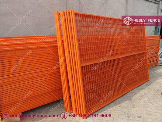 RAL2009 Orange Portable Temporaire de la Clôture de Construction 30mm cadre 3,5mm de fil d'épaisseur 50x150mm Mesh Hesly Clôture - Chine fournisseur