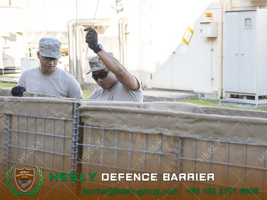 Barrière défensive militaire de 2,21 m de haut, garde militaire, fabricant de barrières gabions doublées de géotextile en Chine fournisseur
