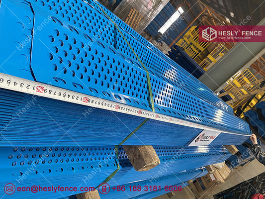 900mm Bâche anti-vent et anti-poussière | Structure en acier de 12m de haut | 38% de surface ouverte | HeslyFence - Chine fournisseur