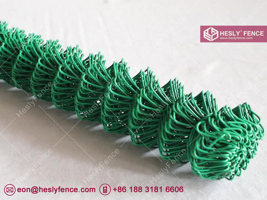 Grillage de clôture en maille de chaîne enduit de PVC vert foncé | fil de 4,75 mm | maille de diamant de 50 mm | Hesly Fence - Chine fournisseur