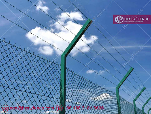 Grillage de chaîne de maillon coloré | Trou de diamant 60X60mm | Fil de chaîne enduit de PVC | Ventes d'usine de clôtures Hesly Chine fournisseur