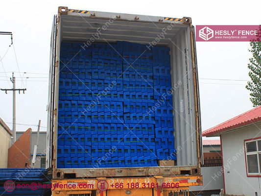 Panneaux de clôture temporaire H 2,0 m, L 2,5 m | Revêtement galvanisé de 42 µm | Pieds en plastique bleus | HeslyFence _ Chine fournisseur