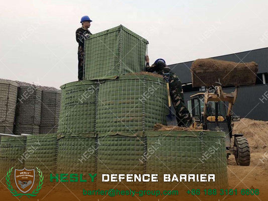2.13m de haut x 1.06m de largeur Barrière militaire défensive de gabions fournisseur