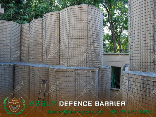 Barrière défensive militaire HESLY de 2,21 m de haut X 2,13 m de large avec géotextile beige | Fournisseur de barrières gabions de Chine fournisseur