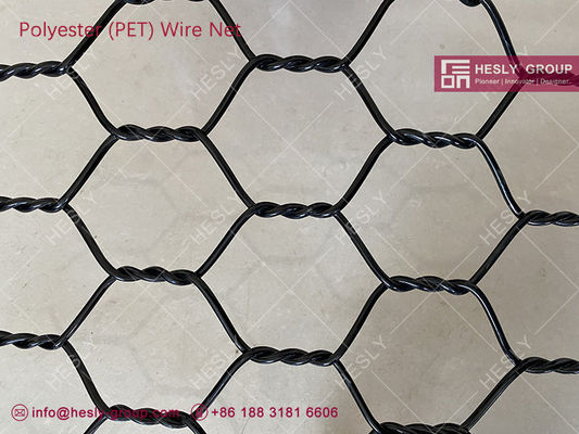 HESLY Réseau tissé en polyester, épaisseur de fil de 2,0 mm, trou hexagonal de 35 x 40 mm, ferme de poissons - HESLY_CHINA fournisseur