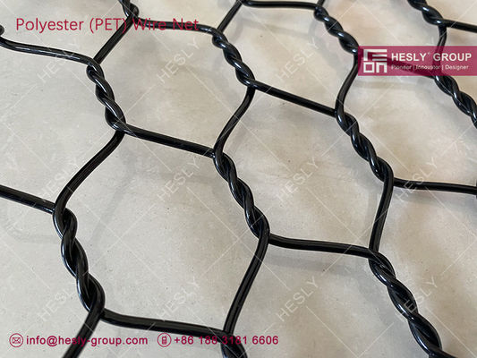 HESLY Réseau tissé en polyester, épaisseur de fil de 2,0 mm, trou hexagonal de 35 x 40 mm, ferme de poissons - HESLY_CHINA fournisseur