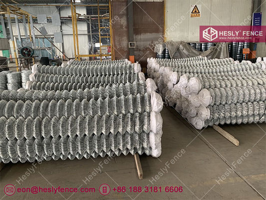 Clôture galvanisée à chaîne de 60x60 mm, trou en diamant, hauteur de 3 m, clôture Hesly, Chine fournisseur