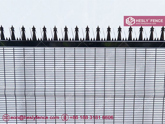 358 Clôture de sécurité anti-escalade avec couche en poudre couverte de couleur verte, Chine Fabrique de clôture en treillis métallique fournisseur
