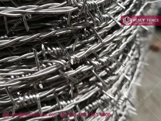 Fil de fer barbelé à double torsion | Fil de fer barbelé galvanisé 12X14# fournisseur