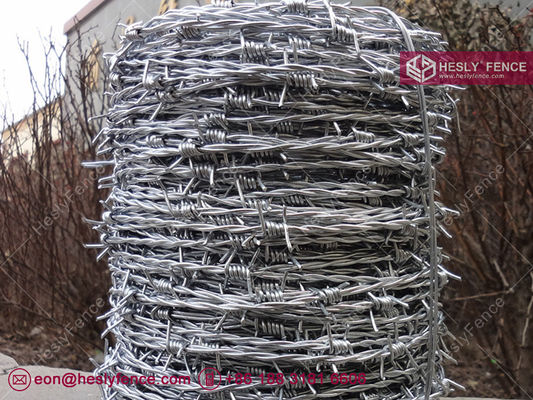 Fil de fer barbelé à double torsion | Fil de fer barbelé galvanisé 12X14# fournisseur
